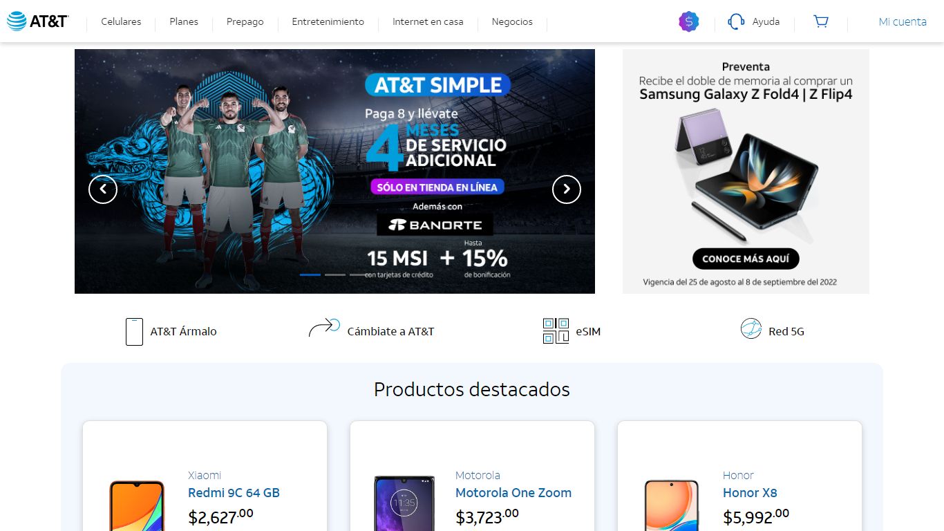 AT&T Sitio Oficial - Celulares, Planes de Datos, Prepago, Promociones